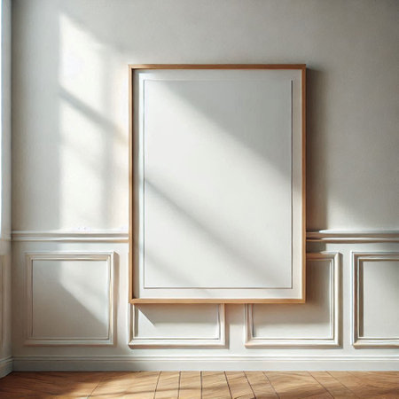 Empty frame on the wall in the room. 3d rendering.の写真素材