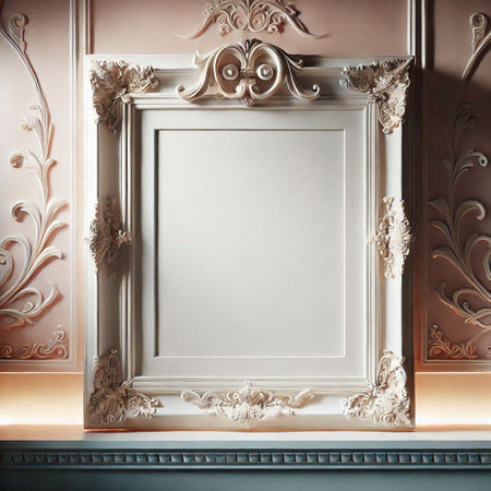 Classic interior with moldings and mouldings on wall. 3d render