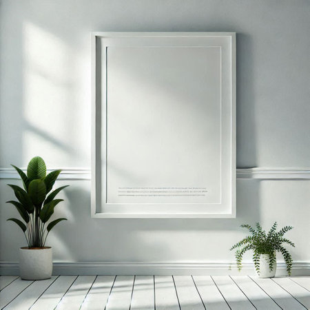 Mock up poster frame in modern interior background, 3d renderの写真素材