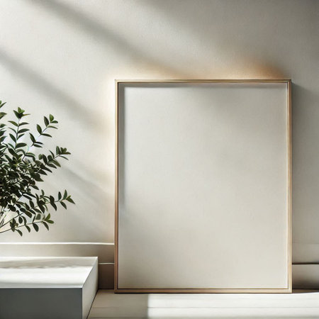 Mock up poster frame in classic interior. 3d render illustrationの写真素材