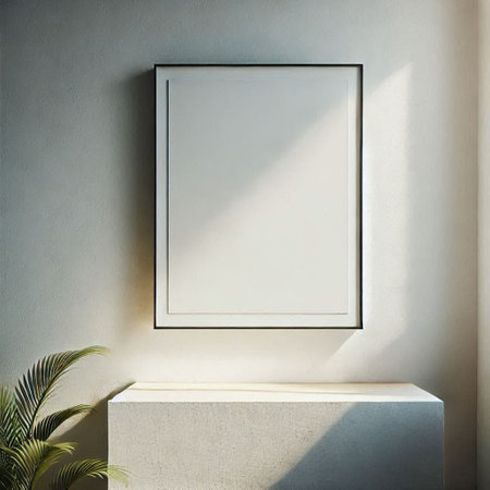 Mock up poster frame in modern interior background, 3d render