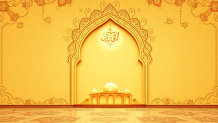 3d rendering of ramadan mubarak islamic background