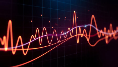 3d illustration of sound wave over dark background. Sound wave concept