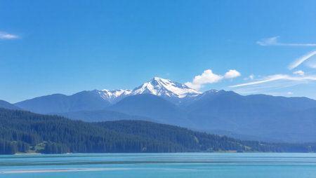 Panoramic view of Mount Rainier National Park, Washington.の写真素材