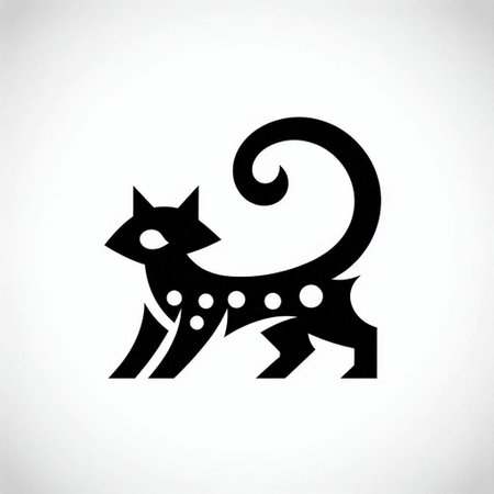 Black cat icon isolated on white background for graphic and web design.の写真素材