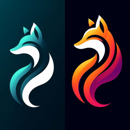 Abstract fox logo. Vector illustration. Design element for corporate identity.の写真素材