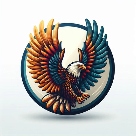 Eagle emblem on white background, vector illustration eps 10.の写真素材