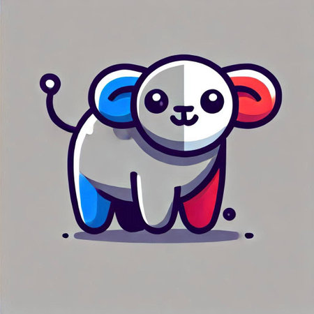 Cute cartoon panda on gray background. Vector illustration for your designの写真素材