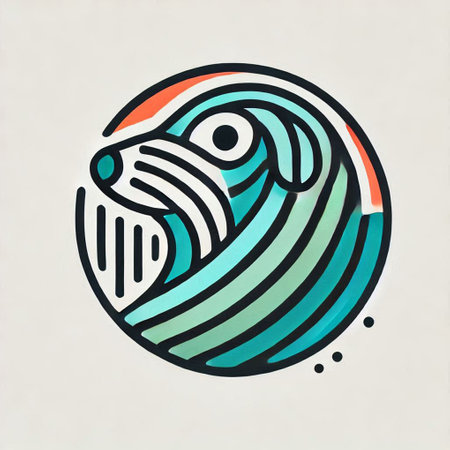 Pig head in a circle. Vector illustration in a modern style.