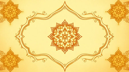 Ornament in the form of a frame on a yellow background