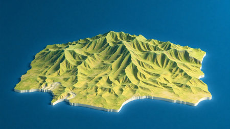 Aerial view of the island of Djibouti. 3D Renderingの写真素材
