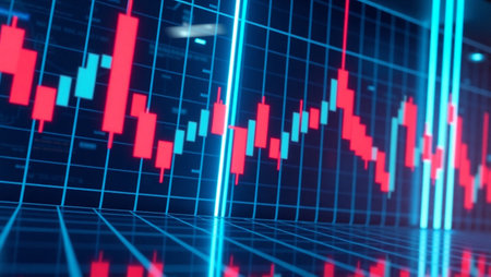 Financial market graph on digital screen. Investment and trading concept. 3D Rendering