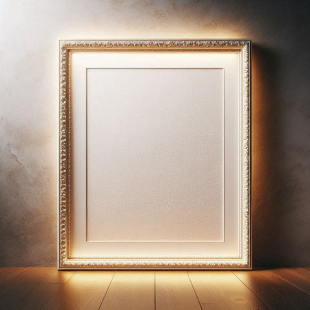 Empty frame on the wall. 3d rendering, 3d illustration.の写真素材