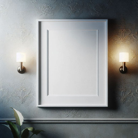 Mock up poster frame in modern interior background, 3d render