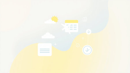 Illustration of cloud computing concept with copy space on pastel background