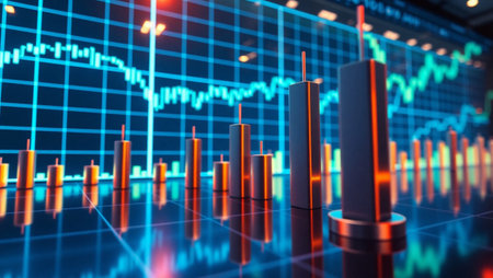 financial graph on the stock market. 3d rendering and illustration.