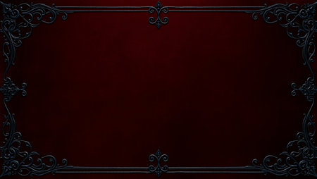 Decorative frame on a dark red background. 3D illustration.の写真素材