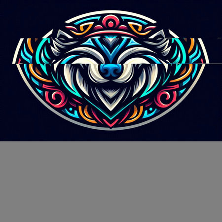 Tribal bear head with geometric ornament. Vector illustration for tattoo or t-shirt design.