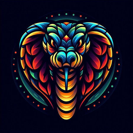Zodiac sign Pisces. Colorful vector illustration on black background.
