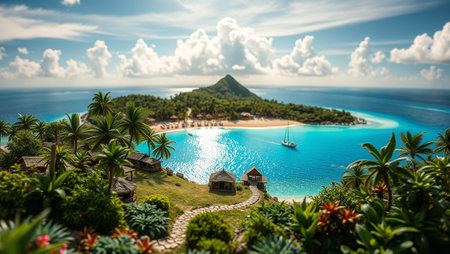 Tropical island - nature and travel background
