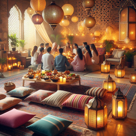 Group of friends having dinner.の写真素材