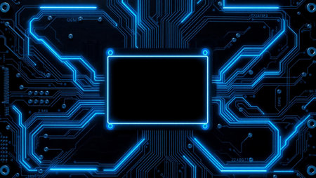 Circuit board background. Technology concept. 3D Rendering.