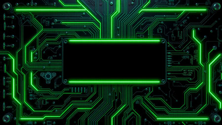 Electronic circuit board background with copy space. 3D Rendering