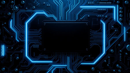 Circuit board background. Electronic computer hardware technology. 3D renderingの写真素材