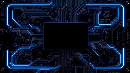 Circuit board background. Electronic computer hardware technology. 3d rendering