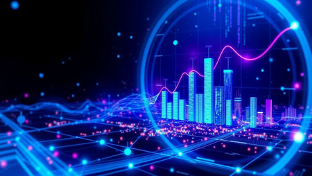3d rendering of stock market or forex trading graph and candlestick chart suitable for financial...