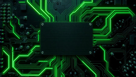 Close up of electronic circuit board. Technology background. 3D Renderingの写真素材