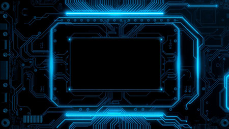 Circuit board background. Electronic computer hardware technology. 3d rendering