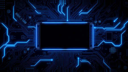 Circuit board background. Electronic computer hardware technology. 3D renderingの写真素材