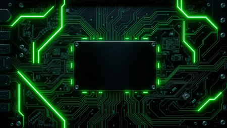 Circuit board background. Electronic computer hardware technology. 3d rendering