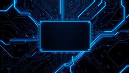 Abstract circuit board background. Technology concept. 3D Rendering.の写真素材