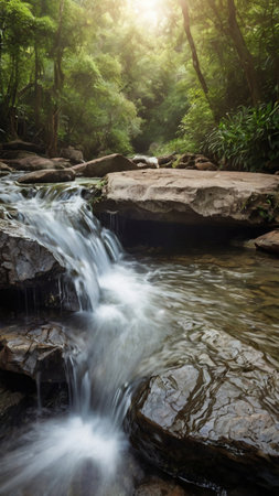 Waterfall in the forest at Phu Soi Dao National Park, Thailand