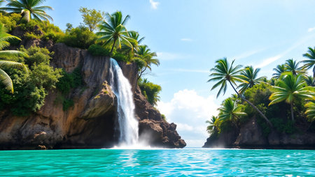 Tropical waterfallsの写真素材