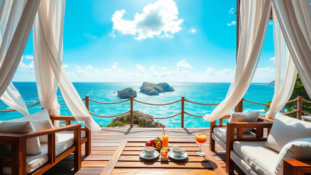 Luxury terrace with sea view on Koh Samui, Thailand