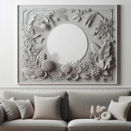 Decorative frame in the interior of the room. 3d renderingの写真素材