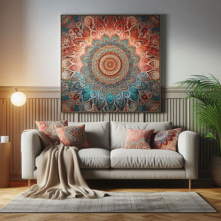 interior with sofa, 3d render illustration mock-up.の写真素材