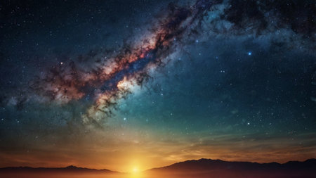 Beautiful night sky with stars and nebula. 3d rendering