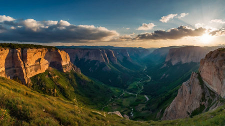 Panoramic view of the canyon in national parkの写真素材