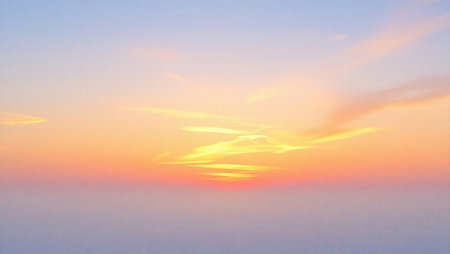 Beautiful sunset with clouds in the sky. Pastel colors.