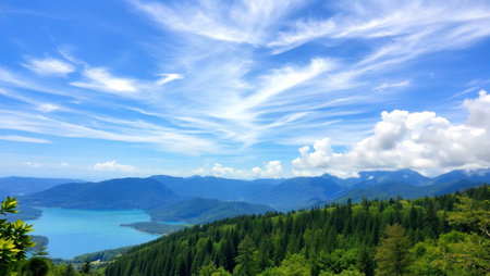 Landscape view of Lake Tahoe in California, United States.の写真素材