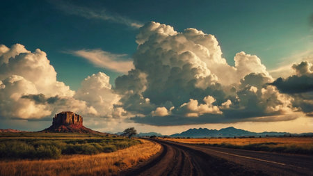 Panoramic view of Monument Valley.の写真素材