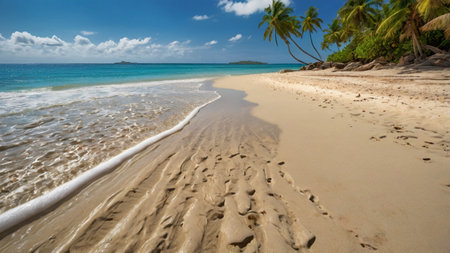 Tropical beach at Seychelles, Praslin islandの写真素材