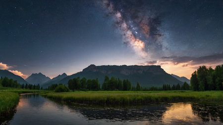 Milky Way over the mountain range