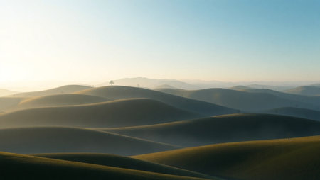 Landscape of rolling hillsの写真素材