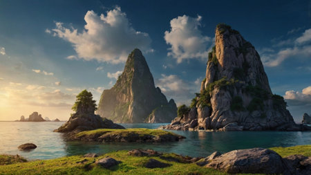 Beautiful panoramic seascape of Ha Long bay, Vietnam