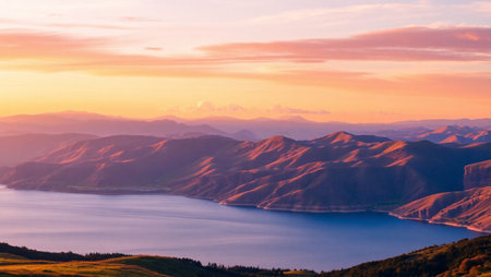 Sunset over Lake Tekapo, South Island, New Zealand.の写真素材